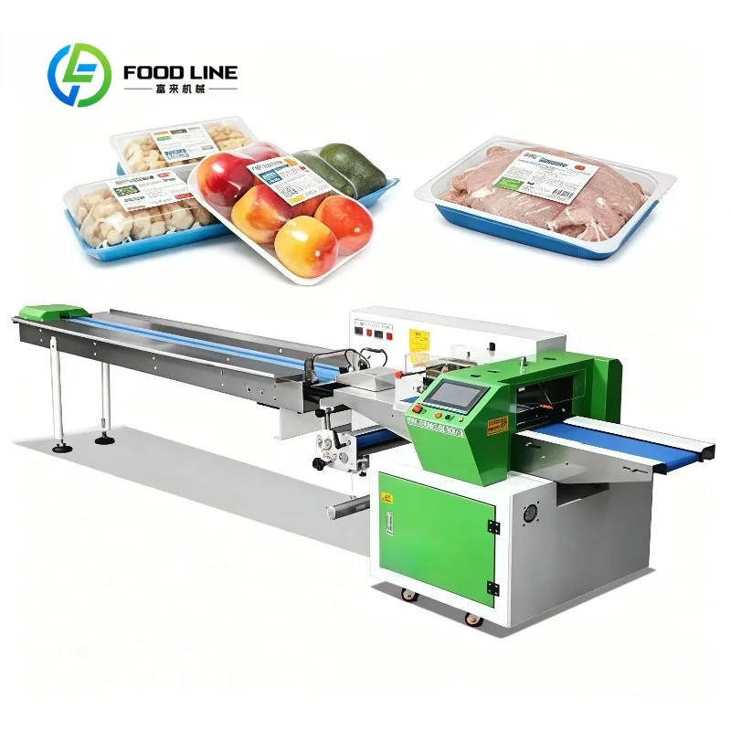 Customized Commercial Food Grade Pillow Packing Machine | Automatic Flow Wrapper for Bread, Fruits, Vegetables & Snacks