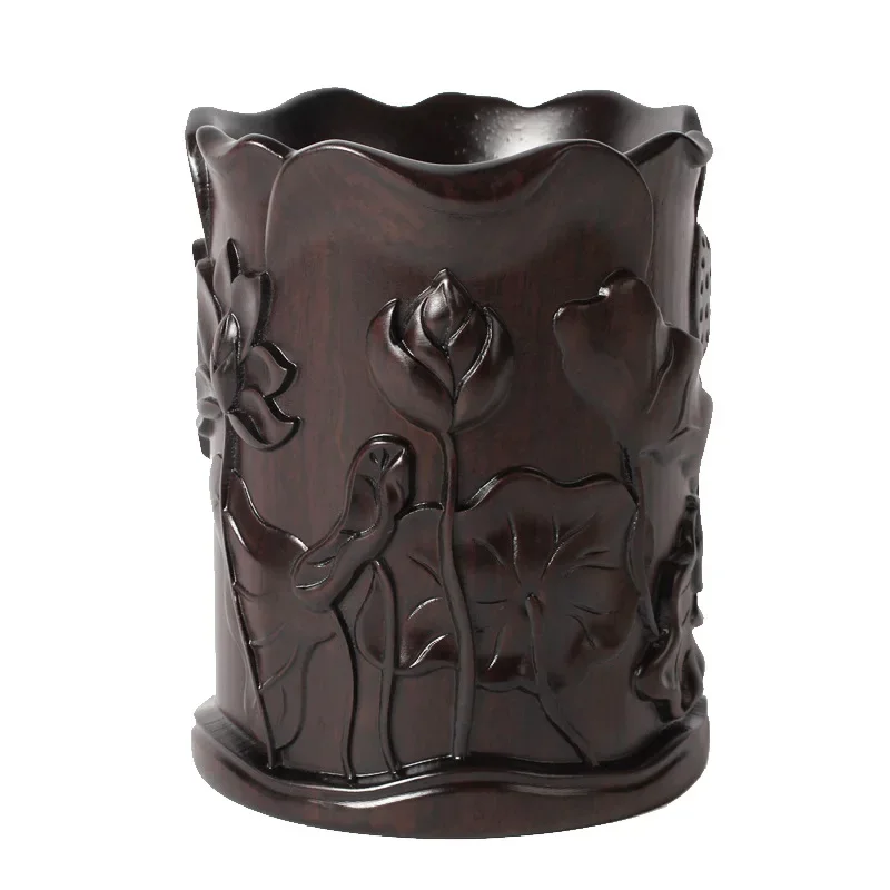 

Office desktop bamboo pen holder, desk finishing