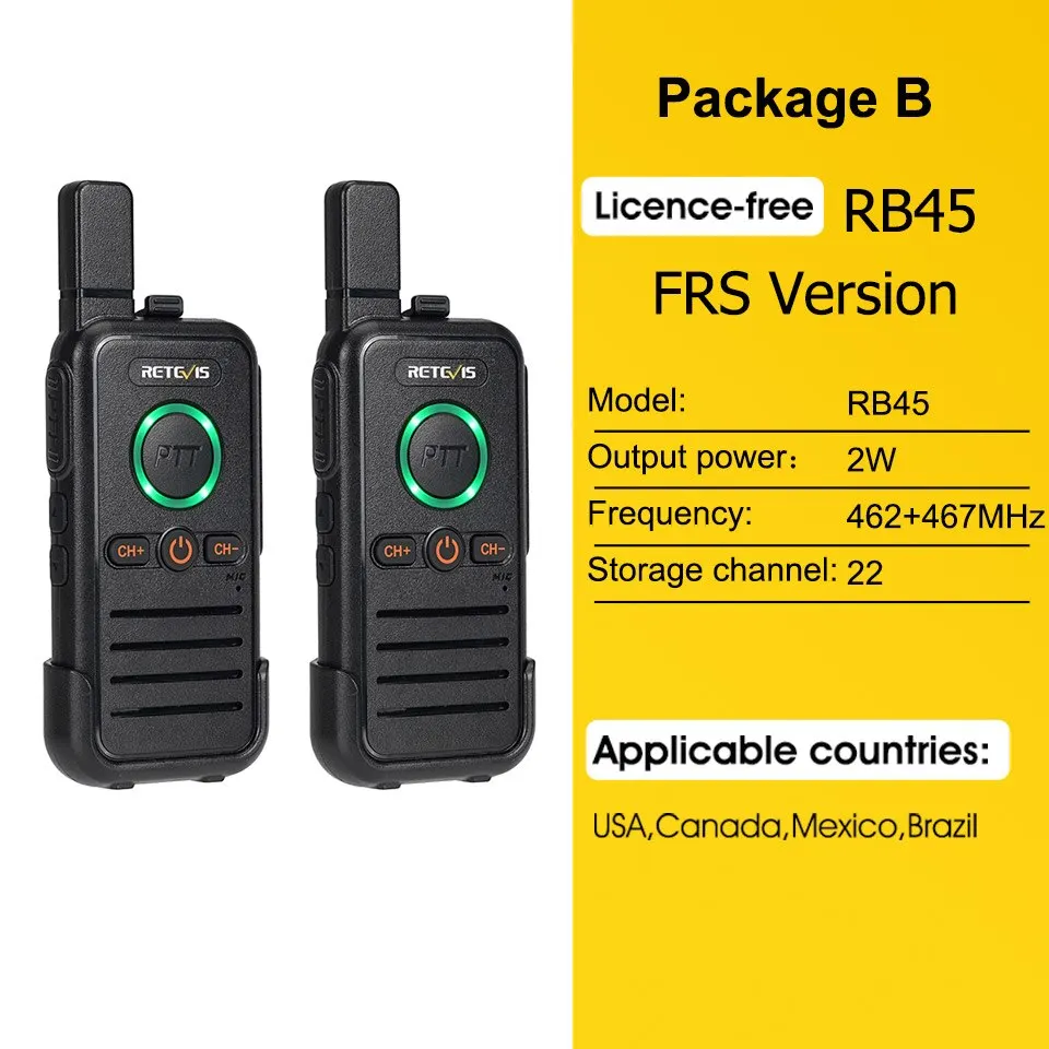 Retevis RB666P Walkie Talkie Professionale – Ricarica Rapida USB-C, 1500mAh, 16 Canali E CTCSS/DCS Per Campeggio E Famiglia - 3