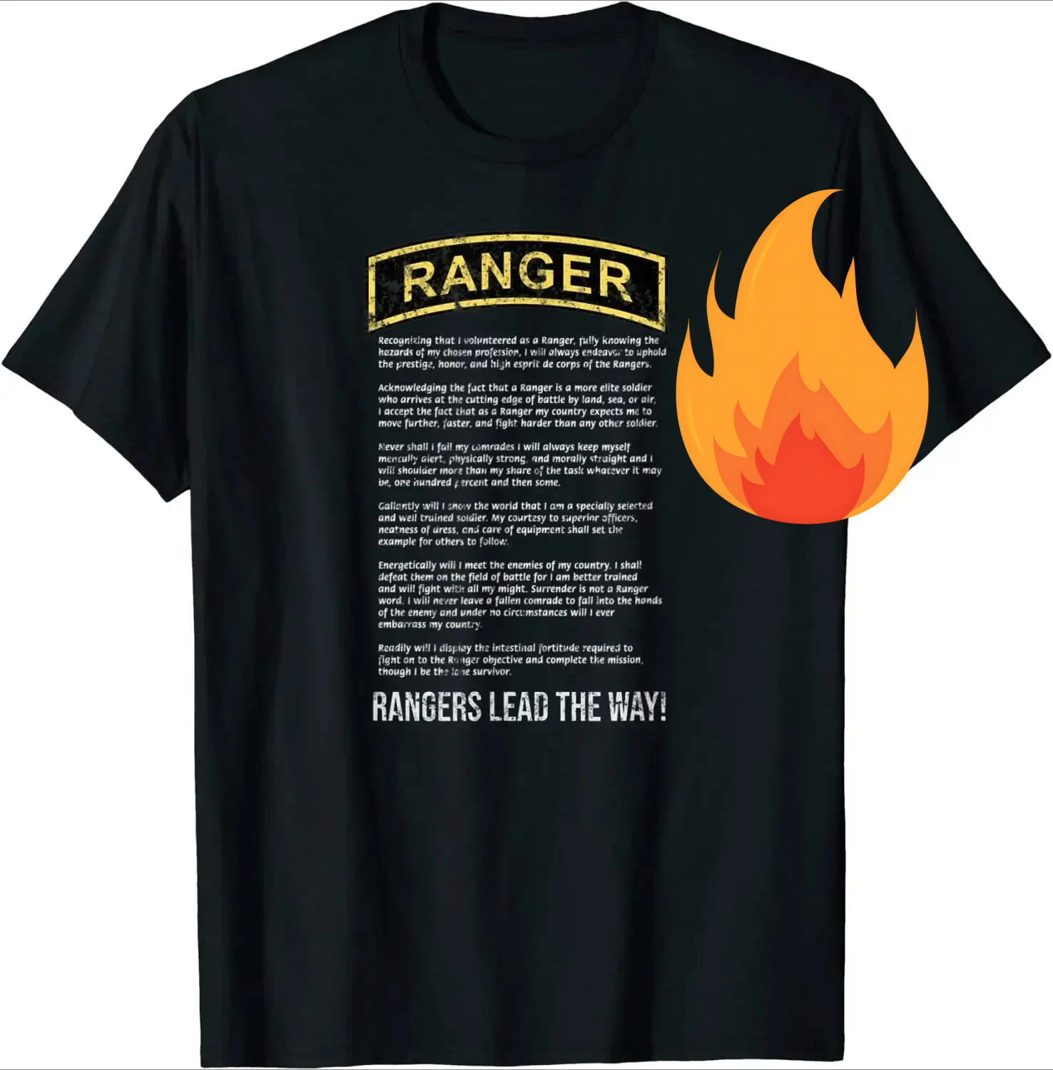 The Ranger Creed Vintage Army Ranger RLTW Military T Shirt. New 100% Cotton Short Sleeve O-Neck T-shirt Casual Clothing Mens Top