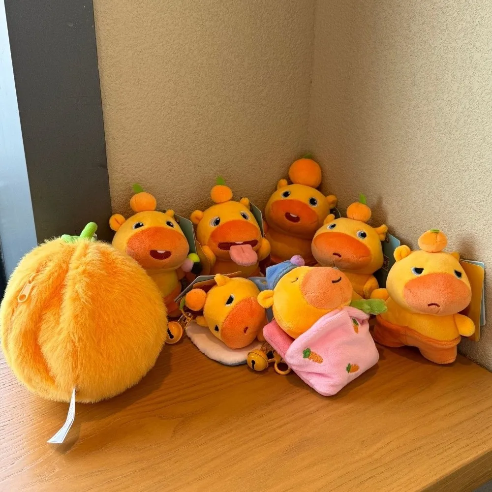 Funny Cartoon Capybara Capybara Lulu Soft Fluffy Pendant Keychain Dress Up Bag Pendant Charms Gift