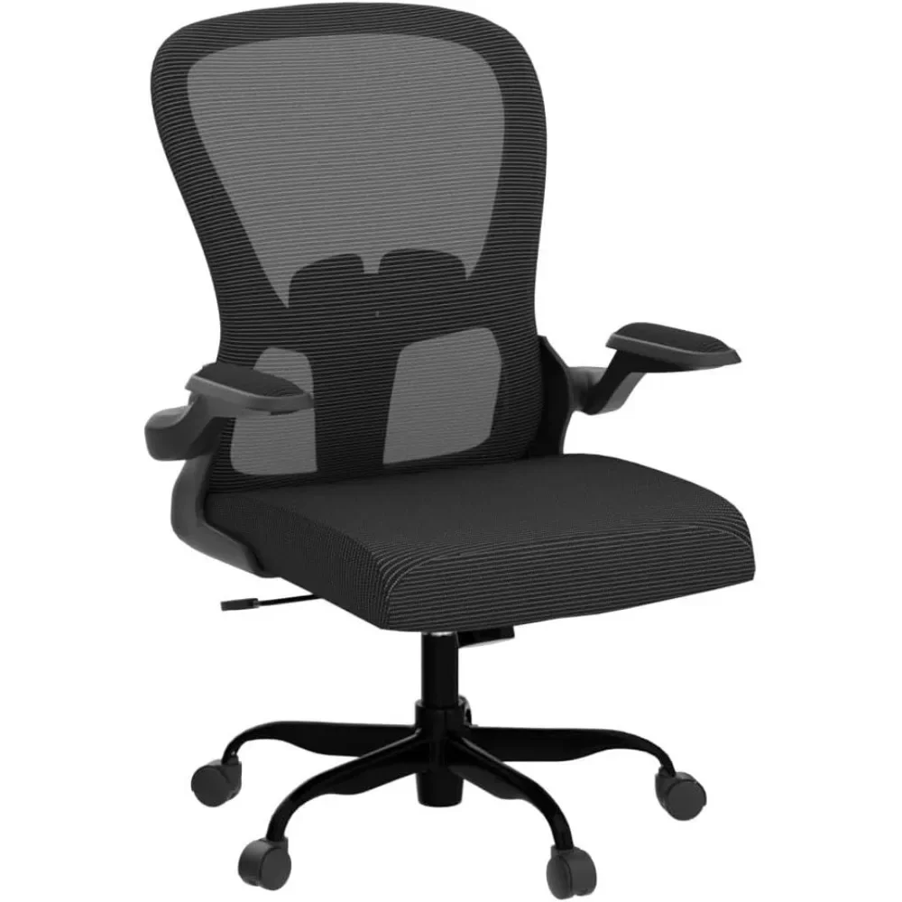 

Ergonomic breathable mesh office chair, waist supported office chair with flip arm and adjustable height