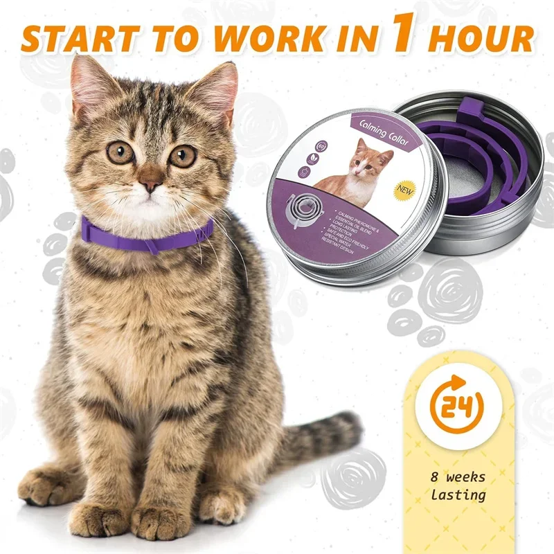 New Release Dog Calming Pheromone Collar Cat Relieve Anxiety Adjustable Comfortable Collar For Puppy Kitten Large Dog Accessorie