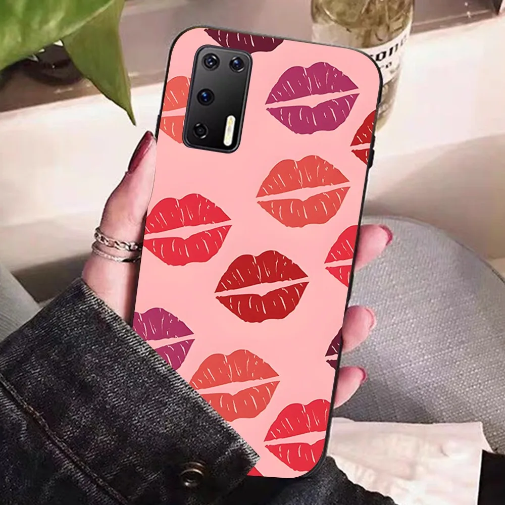 Hot Red Lip Print Phone Case For Huawei P 8 9 10 20 30 40 50 Pro Lite Psmart Honor 10 Lite 70 Mate 20lite