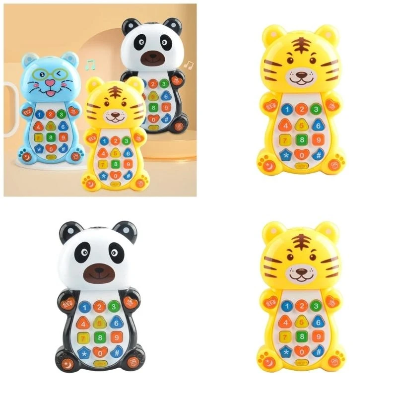 Toddler Music Phone Learning Toy with Cartoon Animal Imagination and Auditory Training Sensory Smartphone Toy