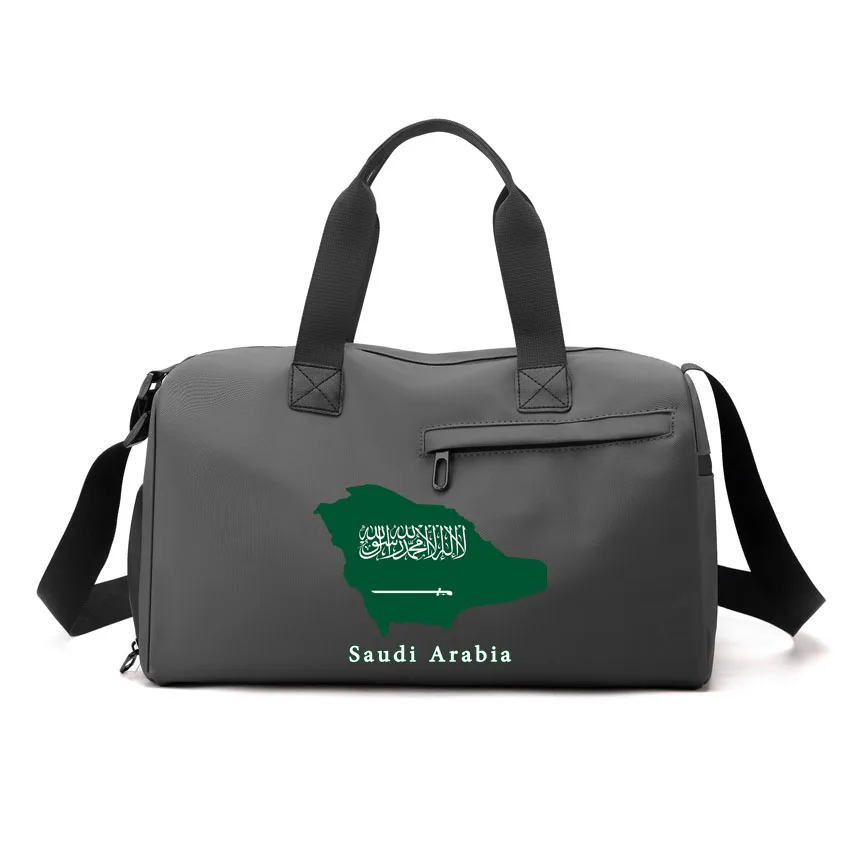 

Спортивная сумка из искусственной кожи Спортивные сумки для сухого и влажного воздуха Мужчины Женщины Тренировки Фитнес Йога Путешествия Чемодан Плечо Спортивная сумка Карта Саудовской Аравии с принтом