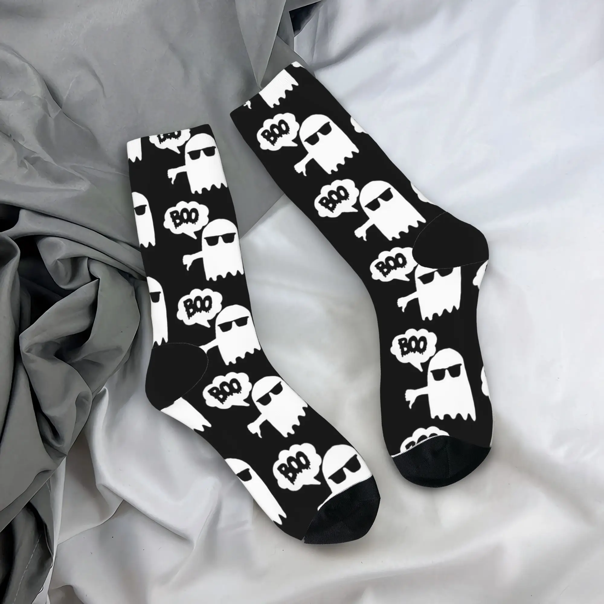 

Носки Boo Funny Ghost Meme, готические чулки, мужские удобные уличные носки, зимние нескользящие носки на заказ