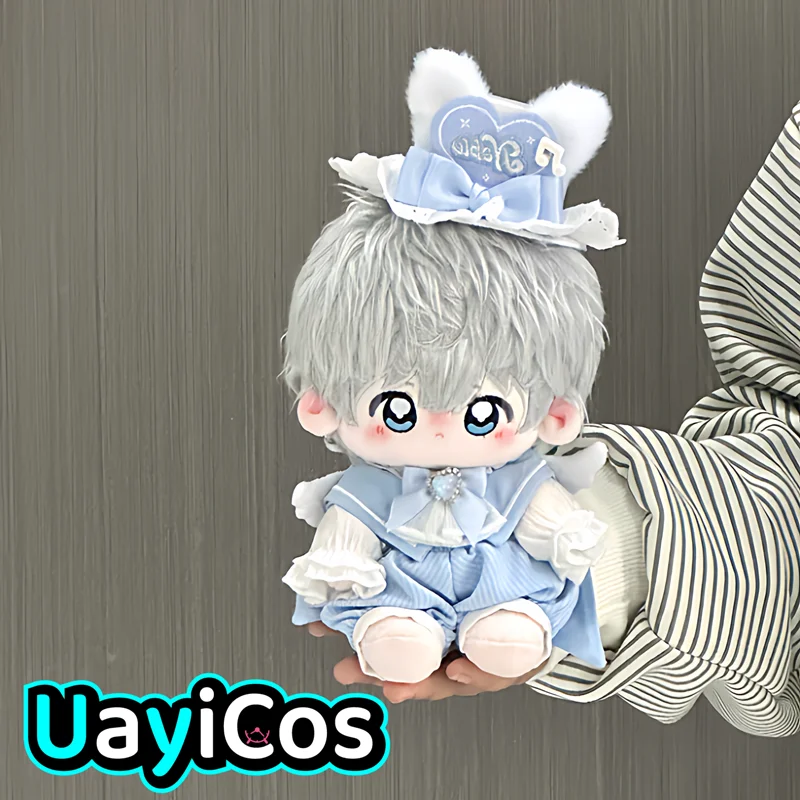 

20 см кукольная одежда, рубашка, галстук-бабочка, носки, кроличьи уши, цилиндр, черная, синяя одежда, костюм, аксессуары, аниме-игра, игрушки, подарки для детей