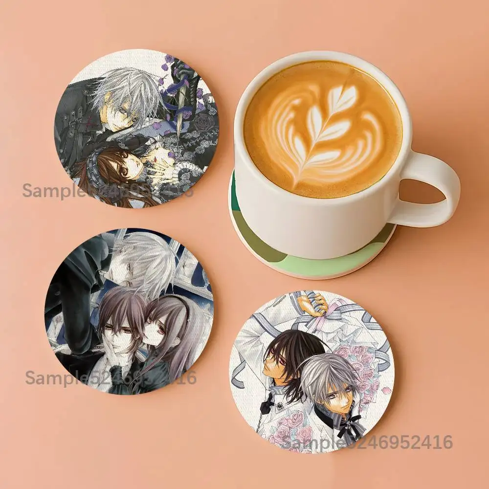 

V-Vampire Knight Round Wooden Coasters For Design Suitable for Drinks Tea,Coffee Home Perfect Gift Holidays