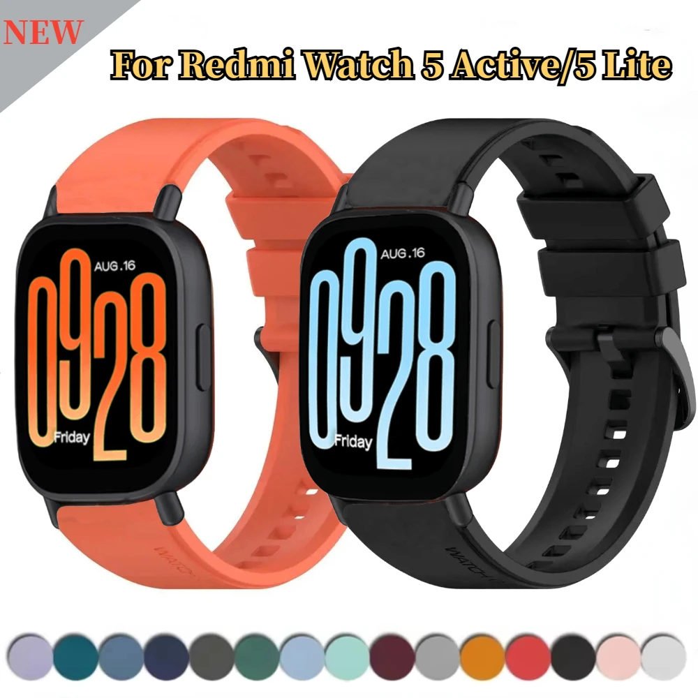 22mm Silicone Strap for Redmi Watch 5 Active Sports Bracelet Replacement Wristband for Redmi Watch 5 Lite Watchband Accessory