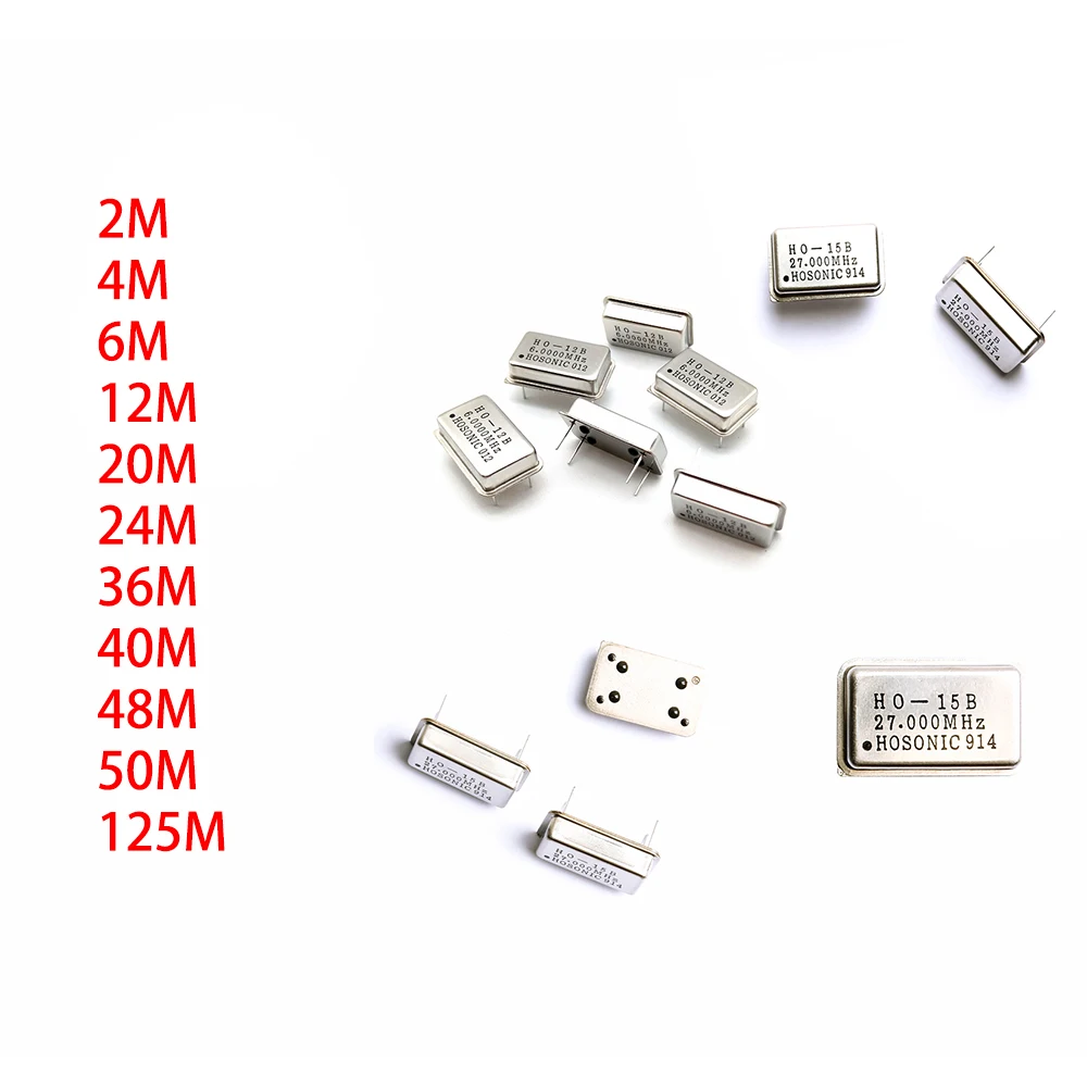 Rectangular active crystal oscillator 4M 24M 12M 36M 40M 50M 125M Hz four-foot clock vibration straight plug crystal