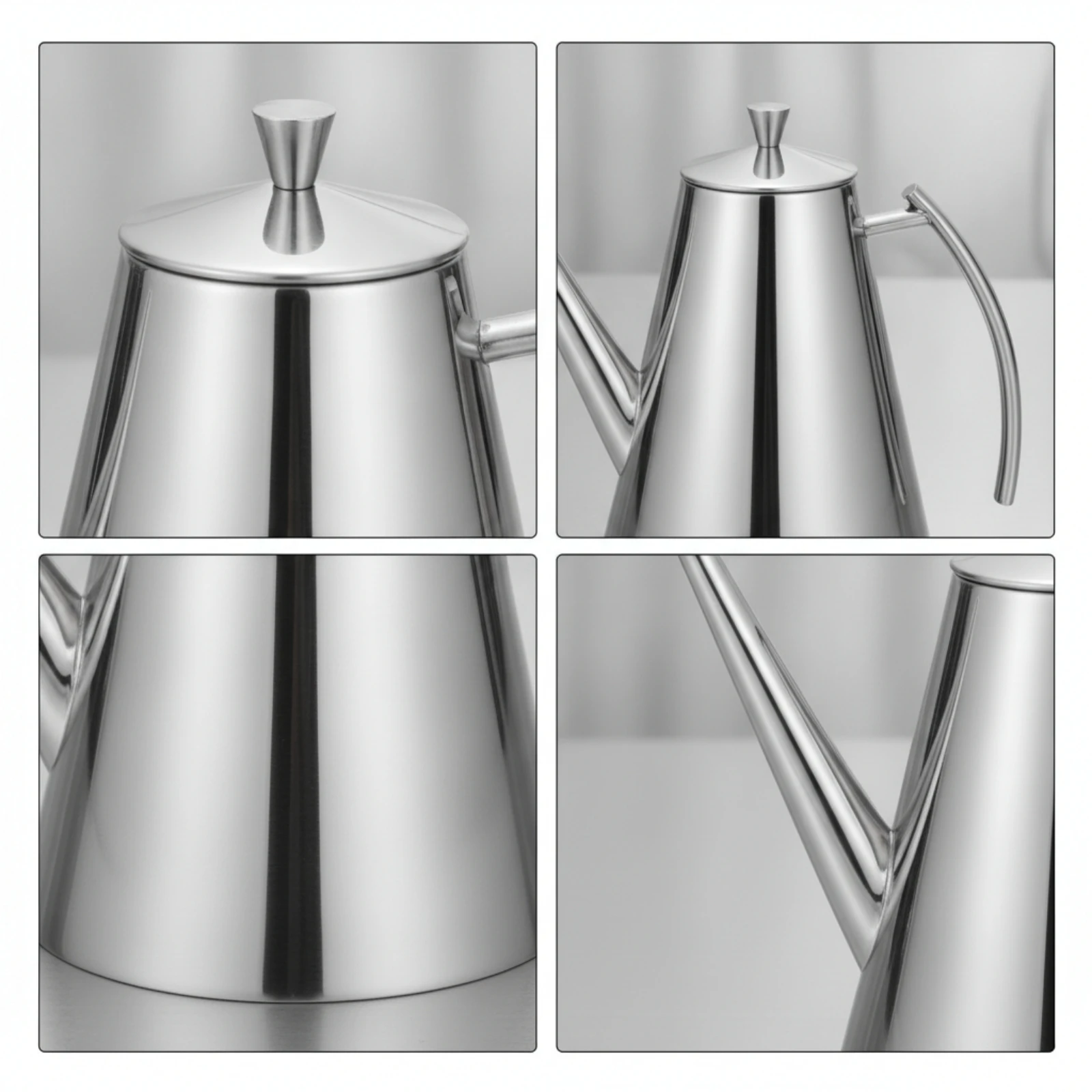 Olive Oil Dispenser Stainless Steel Oil Pot with Spout Cruet Rustproof Container Polished for Home Cooks, Cooking, Kitchen