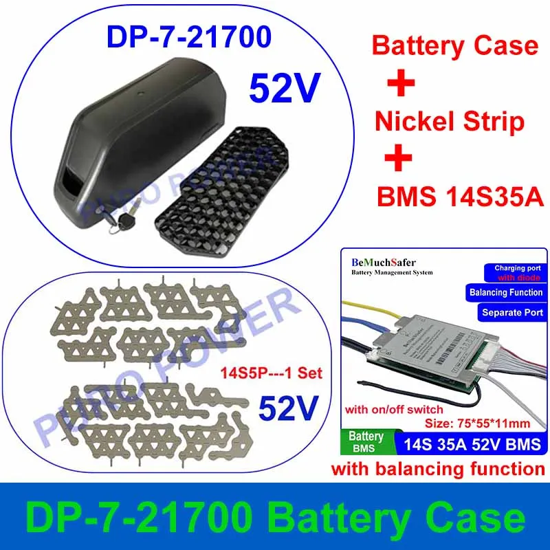 POLLY DP-7-21700 caja de batería compatible con 70 Uds 21700 celdas caja vacía tira de níquel 10S 13S 14S 35A DP-2170-7 para batería DIY 36V 48V 52V