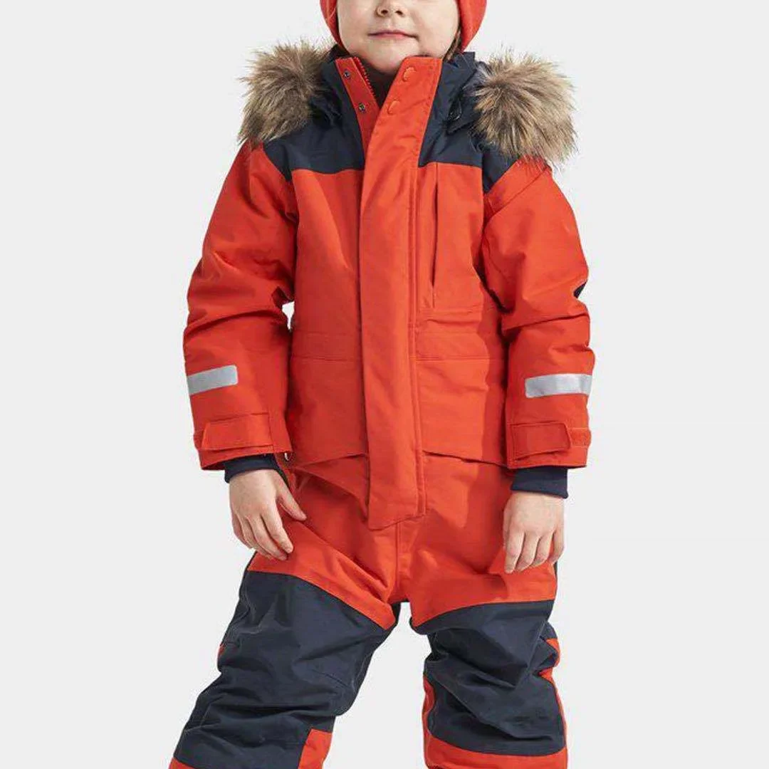 Windproof, waterproof, thickened luminous children's one-piece ski suit, men's and girls' cotton clothing, ski suit snow jacket