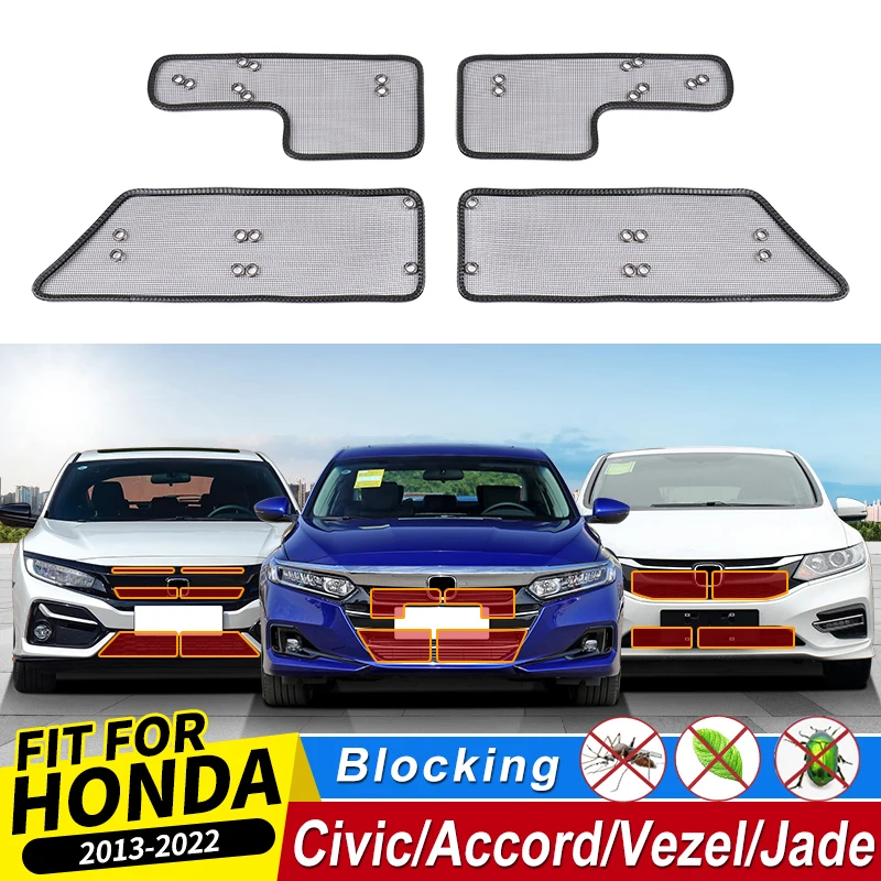 

2013-2022 For Honda Civic Accord Vezel Jade upgrade Exterior Modification Accessories Front Grill Prevent Bugs Mosquitoes Sand