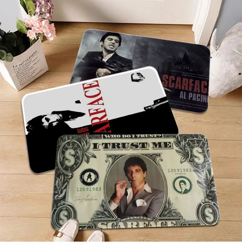 Movie Scarface Floor Mat Cheaper Anti-slip Modern Living Room Balcony Printed Modern Home Decor Flannel Mat