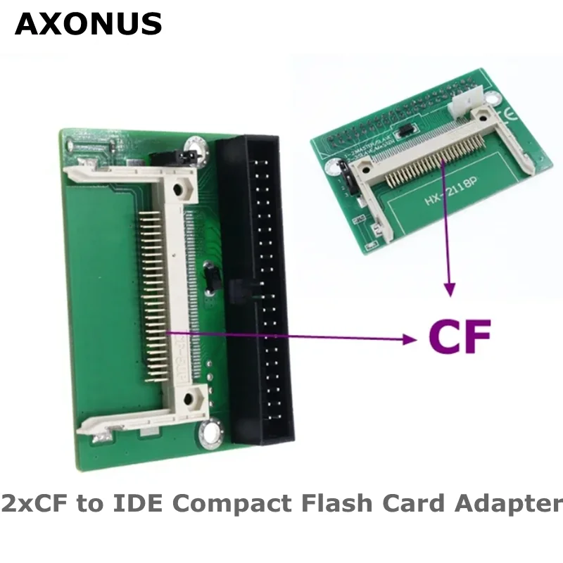 

1pcs/lot 2xCF to IDE Compact Flash Card Adapter Bootable 40pin CF to IDE 3.5" Hard Drive Converter Male Connector