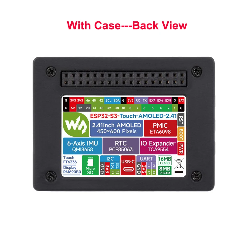 Waveshare ESP32-S3 2,41 Zoll AMOLED Display Development Board 600×450 Touchscreen ESP32 Display für Arduino IDE ESP-IDF HMI