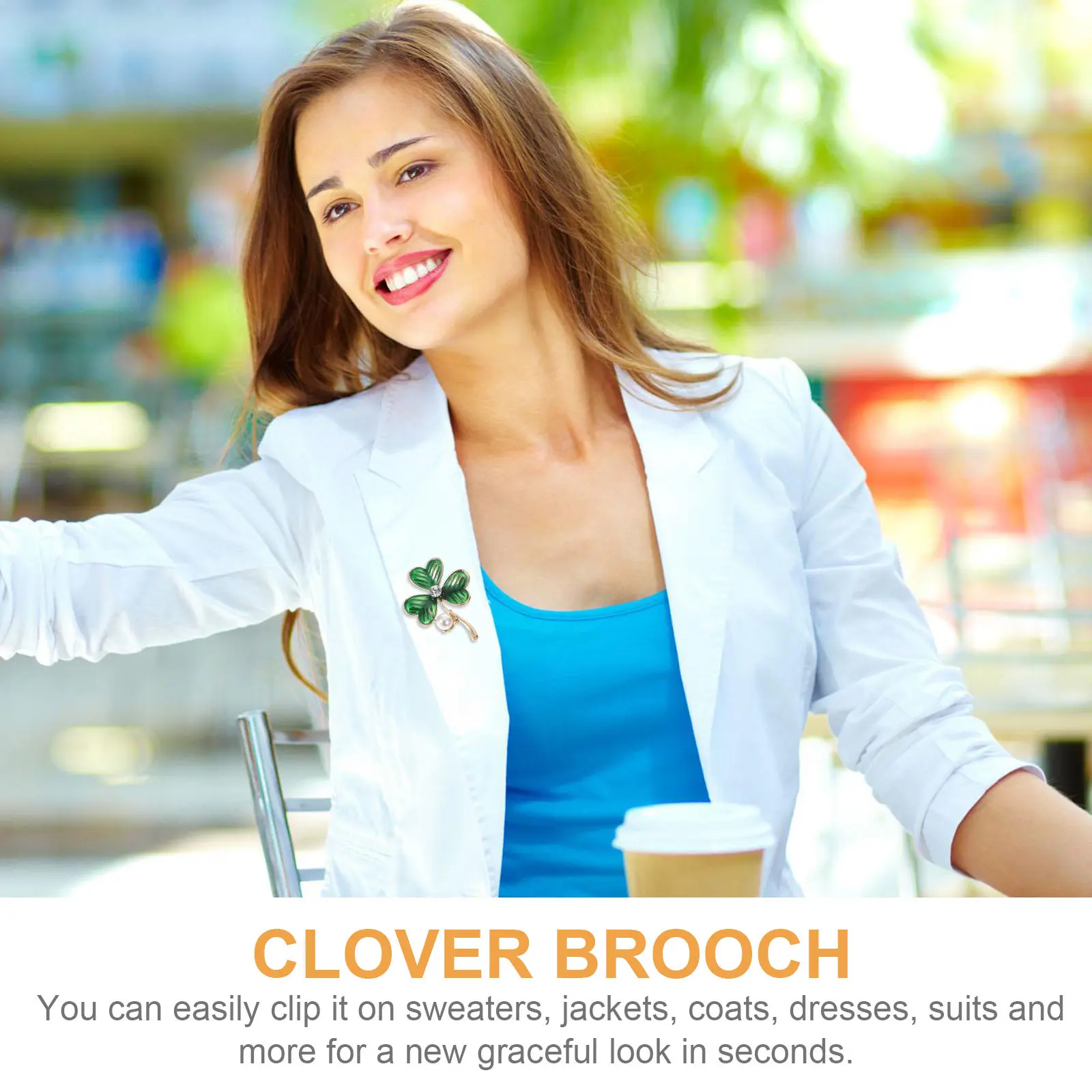 2Pcs Premium Alloy Clover Brooch Pin for Women Girls St Patrick Day Costume Wedding Party Prom Dress Jacket Coat Accessory