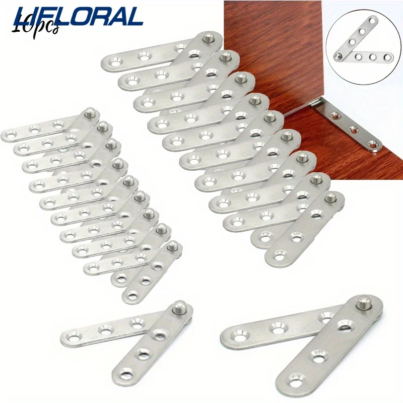 

10pcs 360 Degree Rotating Door Pivot Hinge Home Door Cabinet Hardware Stainless Steel For Home Door Window Cabinet Install Tools