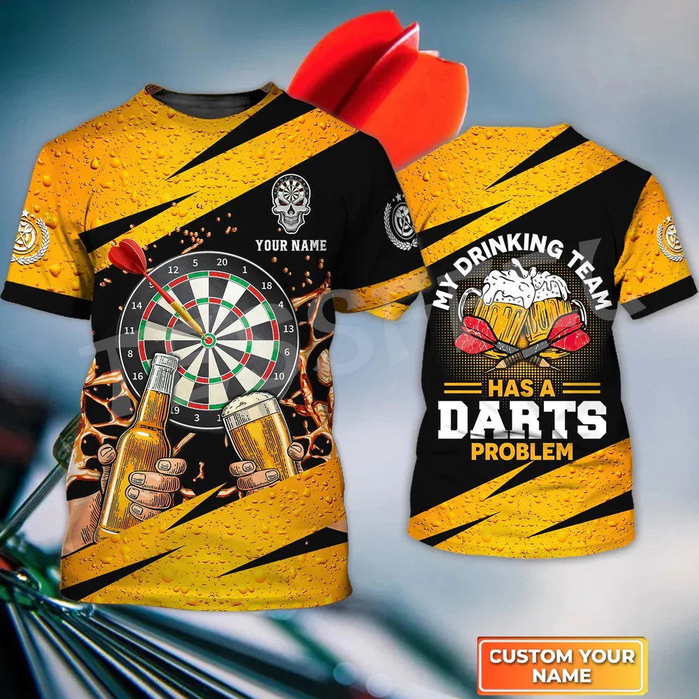 Tessffel Newest NewFashion Sports Darts Player Beer Club Games Tattoo Summer Harajuku T-Shirts Unisex Top O-Neck Short Sleeves X