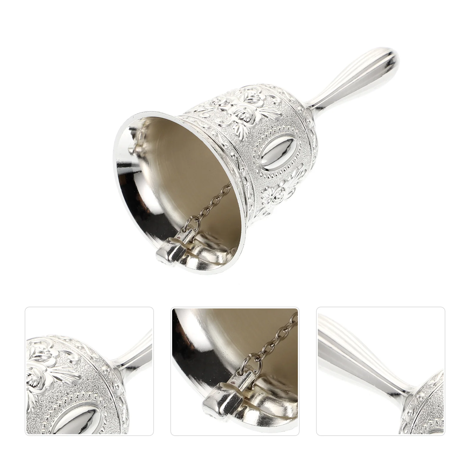 1 قطعة جرس اليد قسط سبائك الزنك معدن خمر نمط بصوت عال حلقة واضحة لخدمة الاستيقاظ التدريب الحيوانات الأليفة العملاء تنبيه #5