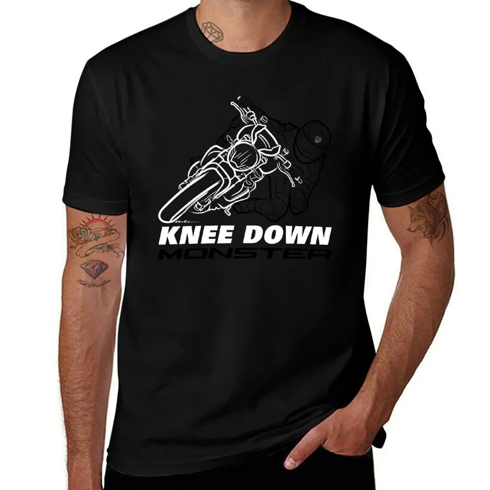 

Knee Down Monster for Monster Lovers - RED Edition with phrase - Biker Quotes T-Shirt shirts graphic black t shirts for men