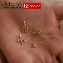 eManco Stainless Steel Star Zodiac Sign 12 Constellation Pendant Accessories for Necklace Women Man Jewelry Gifts Wholesale