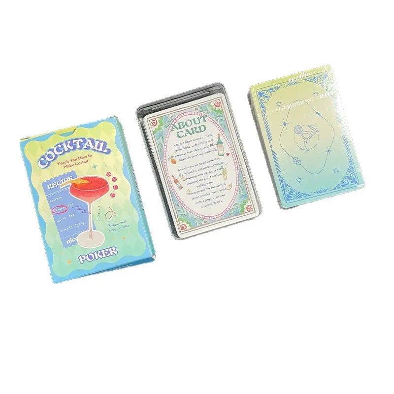 Cocktail-Themen-Spielkarten, farbenfrohes, lustiges, neuartiges Kartenspiel für Partys, Feiertage, Festivals, Nachtaktivitäten, ausgefallenes Kartenspiel