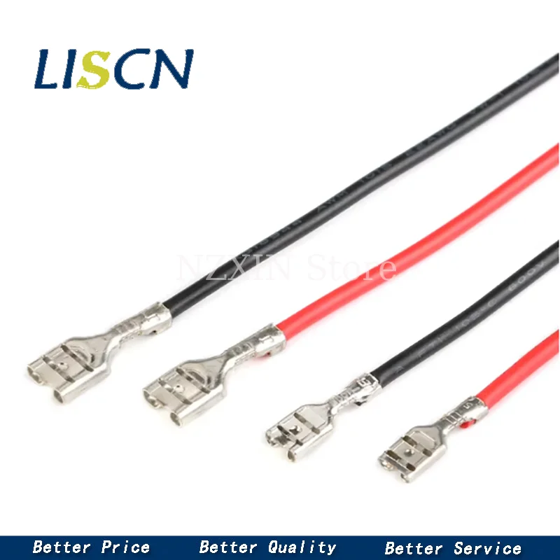 10pcs 2.8MM/4.8MM/6.3MM plug-in spring wire terminal block wire with sheath single head double head connection wire harness ﻿ view 3