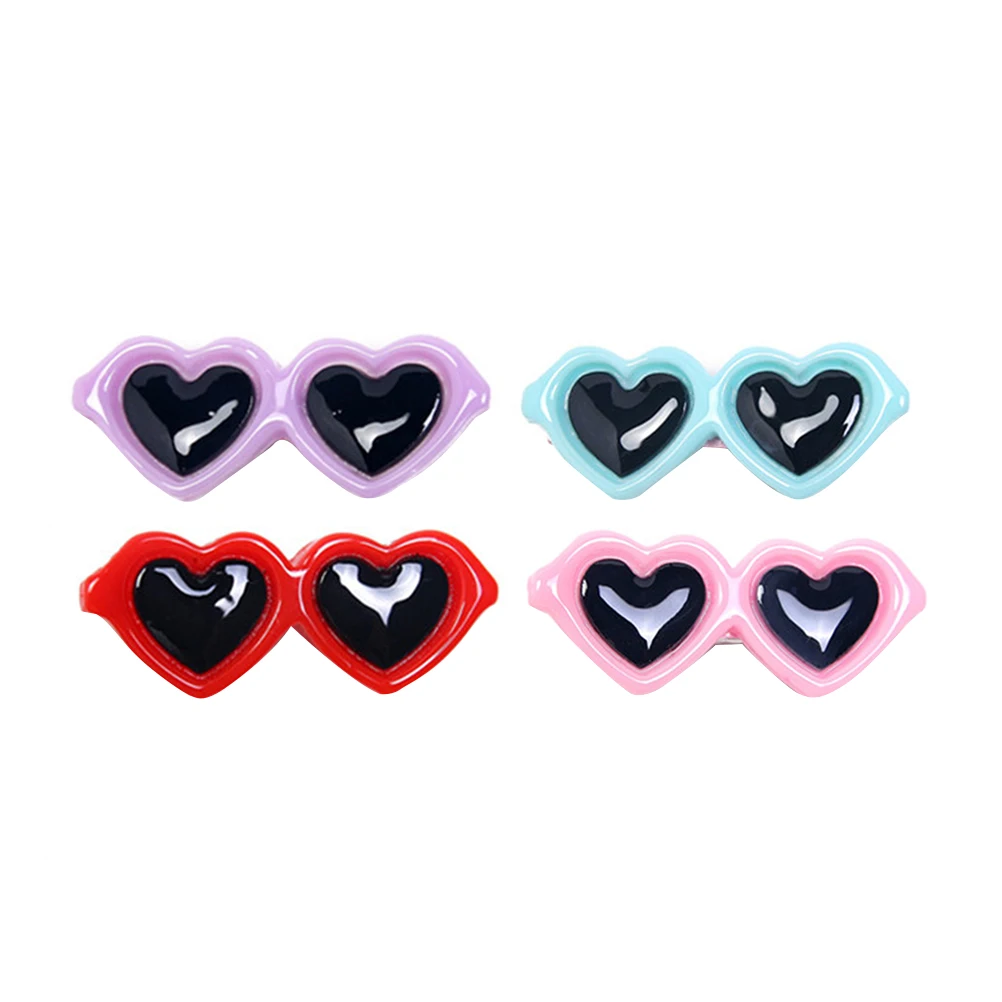

30pcs Pet Hair Clip Accessory Soft Puppy Eyeglasses Clip Heart Hairpin for Birthday Parties Dog Hair Accessory Photo Props