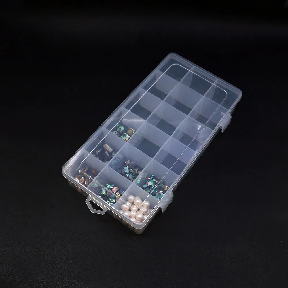 109x203mm Large Capacity Rectangular Transparent Plastic Packaging Box Multi-Compartment Design Flip-Top Storage Display Box 1pc