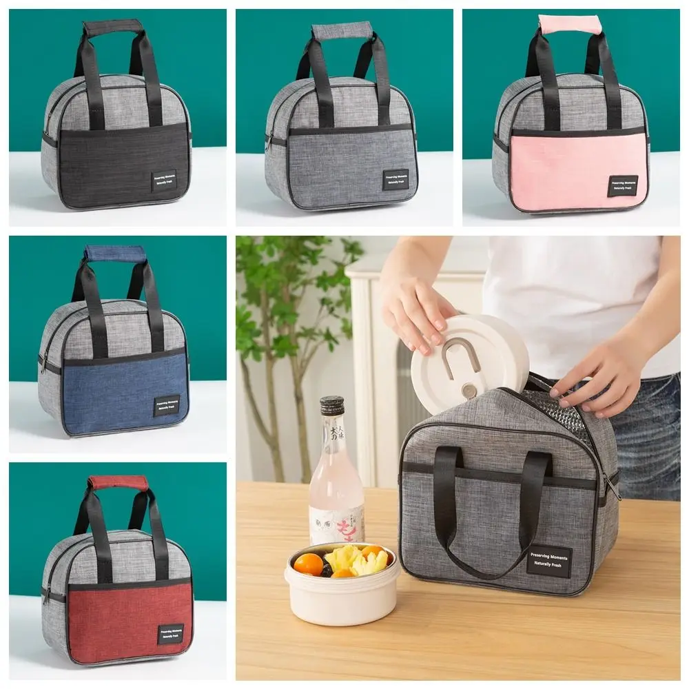 

Portable Insulated Thermal Lunch Bag Waterproof Large Capacity Hand-held Picnic Food Pouch Thickened Oxford Cloth Lunch Box