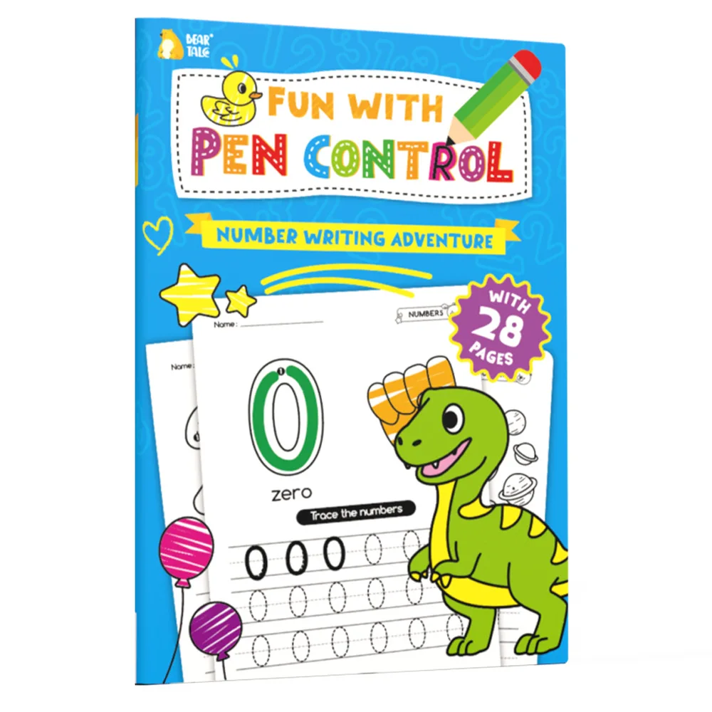 

Preschool Pen Control Practice Book for Kids Numbers Tracing Workbook Early Learning English Book