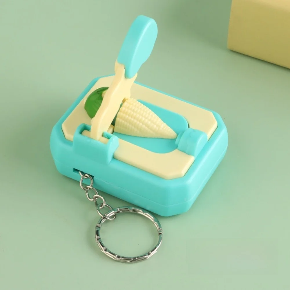 Cute Mini Cutting Carrot Keychain Novelty Plastic Material Creative Stress-relieving Keyring Fruit Design Corn