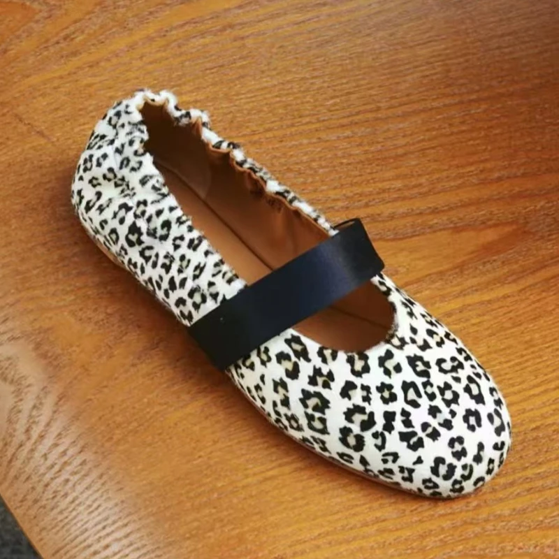 Ballerine di design di lusso Donna Moda Leopardo Peluche Design Caldo Mary Jane Scarpe da donna Elegante abito da festa Décolleté con tacco basso