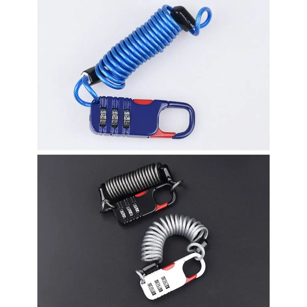 Zinc Aluminum Alloy Bicycle Lock Anti Theft Blue White Black Pink Helmet Lock Digit Password Combination Lock Bicycle