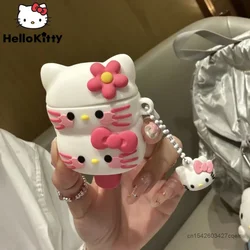 Sanrio-フラップ付き保護イヤホンケース,フラップ付き,ワイヤレス,厚いシリコン,デラックス,airpods 1, 2, 3 pro,ハローキティ