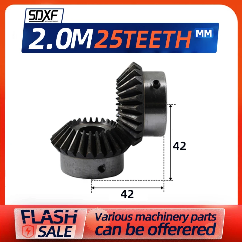 One 2Module 25Tooth Standard Inner Bore Bore Sizes 10/12/14/15/16/17/18/19/20/22/24/25mm Gear Tooth Spiral Bevel Gear