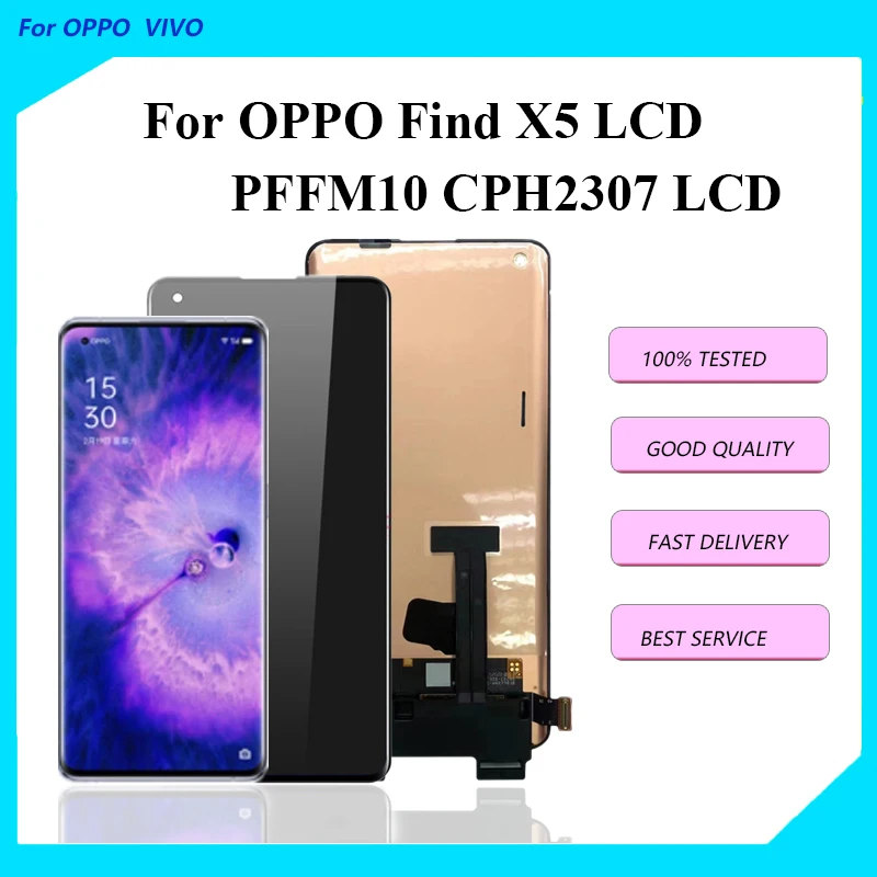 

Original AMOLED For Oppo Find X5 LCD Display Screen Touch Digitizer Replacement For Oppo Find X5 PFFM10 CPH2307 LCD Display