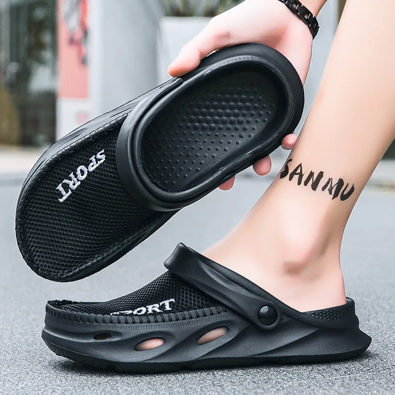 Summer New Thick-soled Beach Shoes For Outer Wear Casual Mesh Non-slip Wear-resistant Anti-slip Sandals Hole Men's Sandals