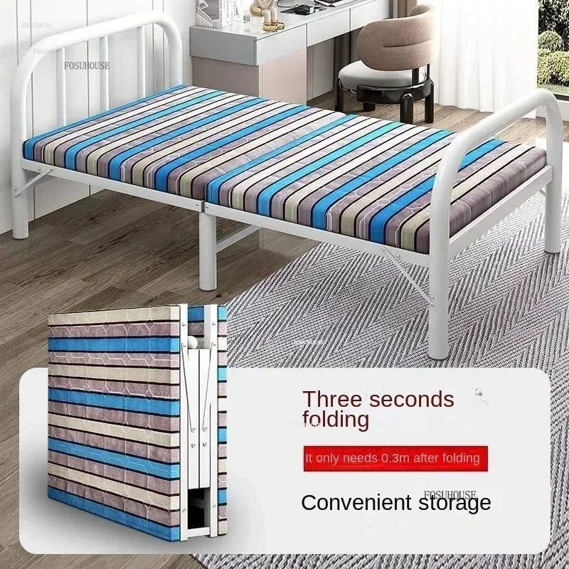 Portable Folding Beds for Sleeping Escort Hard Board Beds Multi-purpose Folding Bed for Office Lunch Break Household Single Bed