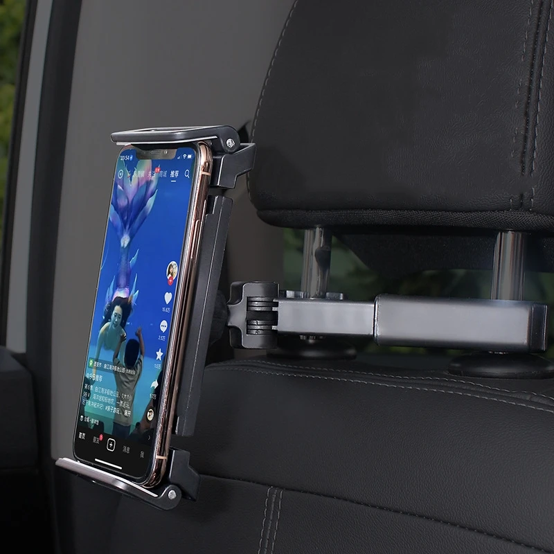 Car Headrest Back Seat Tablet Holder Stretchable Phone Stand Rear Pillow Adjustment Bracket for 4.7-12.9 Inch Pad PC