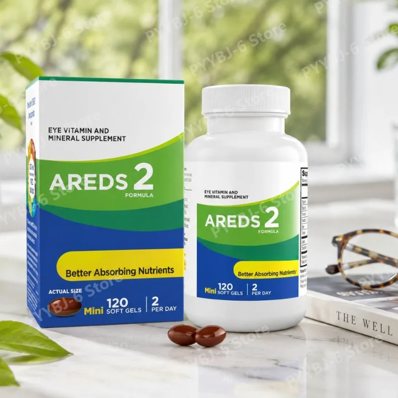 AREDS 2 Eye Vitamins with Lutein Zeaxanthin Vitamin C E Zinc Copper Vision Health Supplement 120 Mini Softgels Daily Nutrients