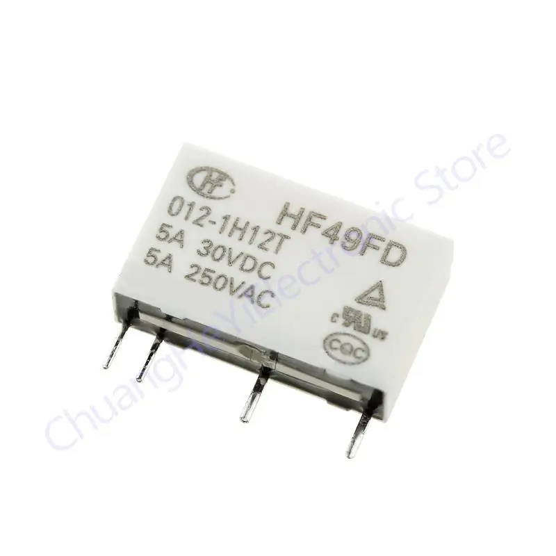 Imagem -04 - Relé Industrial Hf49fd0051h11 Hf49fd-012-1h11 1h12 5a 4pin 5v 12v 24v Relé do Poder em Miniatura 50 Pcs Hf49fd