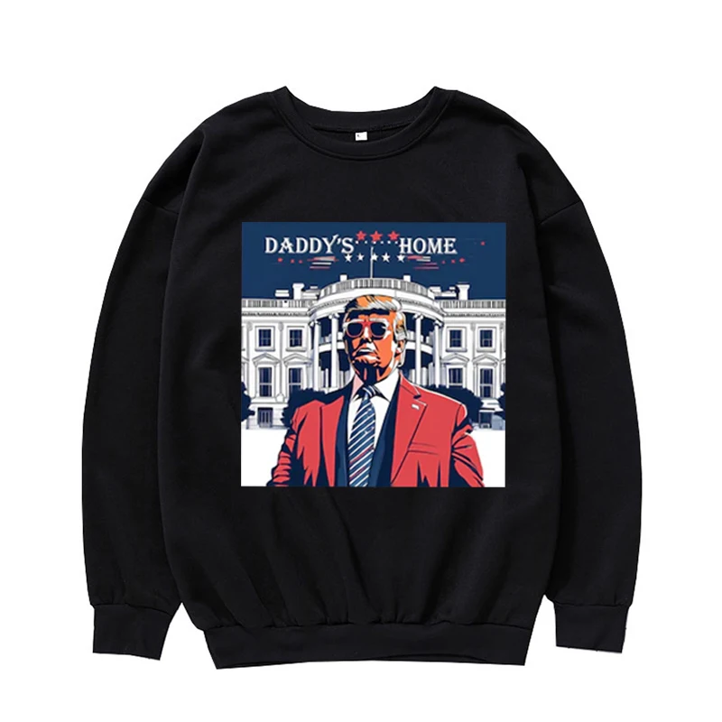 Cozy Color Trump Sweatshirt, Daddys Home 2024 July 4th Oversized Pullover, Trump Sweatshirt, Funny Trump 2024 T-Shirt,Streetwear