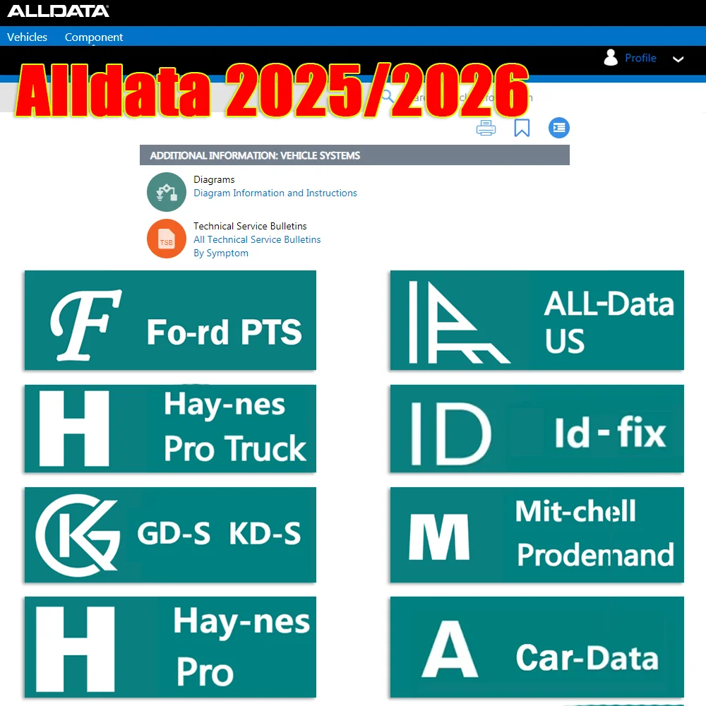 

2026 Online Account for Alldata Car-data Newest Car Repair Software for Car-Data All data EU Hay-nes PRO Support Mobile/PC Login