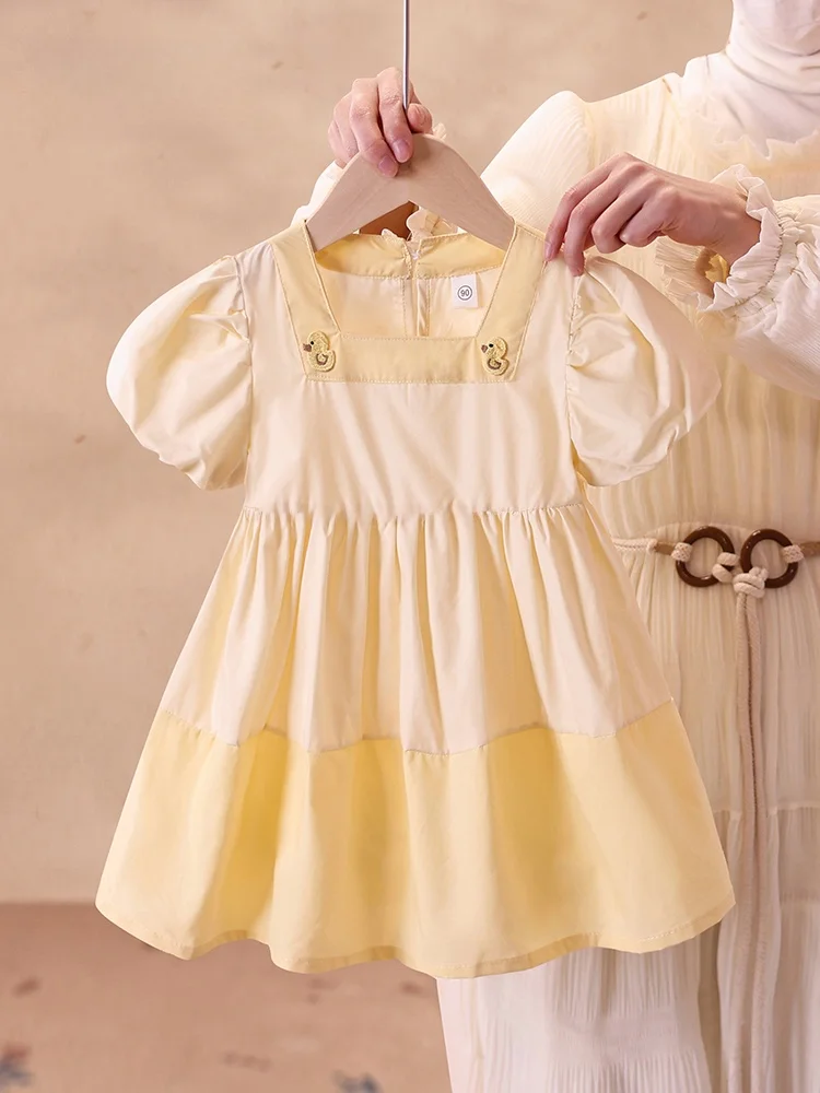 プリンセススタイルコットンサマードレス女の子用ファッショナブルな幼児誕生日ドレス韓国風ソフトコットンドレス子供用