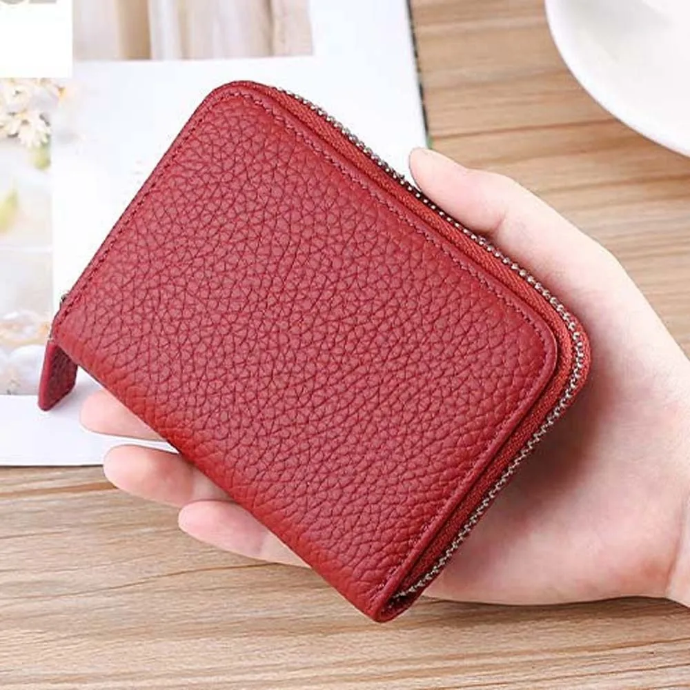 

Кошелек для монет с RFID-защитой, тонкий, кожаный, водонепроницаемый, простой классический короткий портативный картхолдер для школы