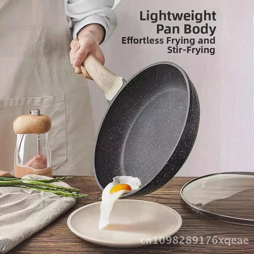 

Британская сковорода Mingjue 24 см с антипригарным покрытием Maifan Stone, композитное многослойное основание для индукционной плиты, газовая плита в скандинавском стиле